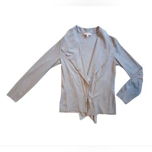 Philosophy Gray Faux Suede Open Front Blazer Jacket Medium